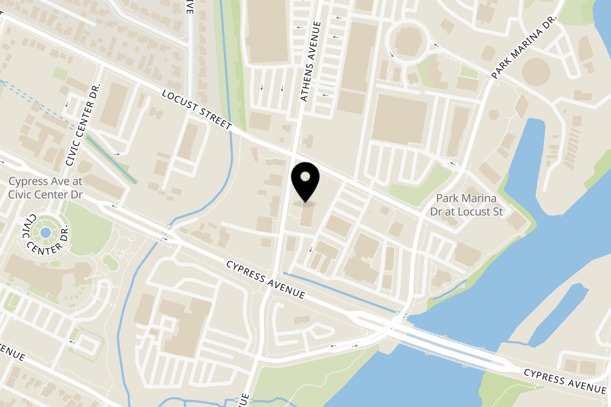 Map showing the location of Los Cachorros Taqueria on 2425 Athens Ave in Redding